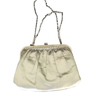 Harry Levine  Silver Evening Bag with Silver Chain